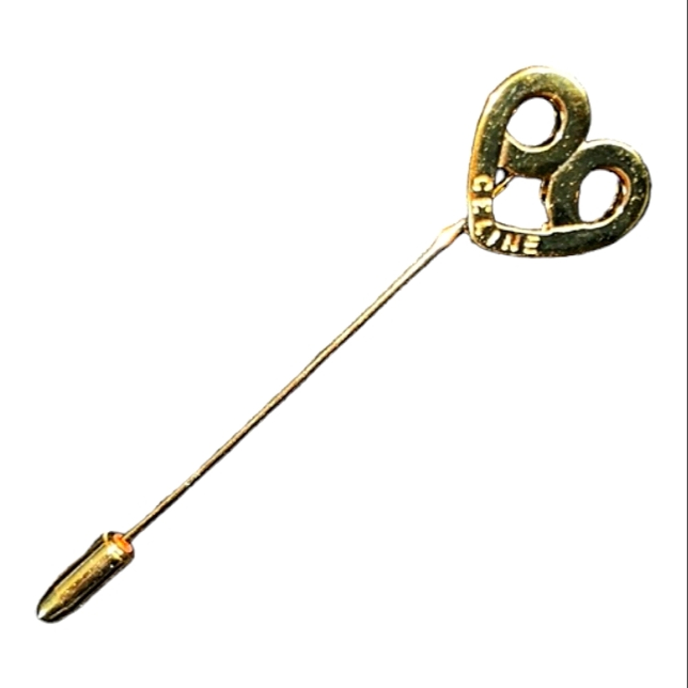 CÉLINE AUTHENTIC VINTAGE LUX GOLD TONE BROOCH/PIN EXCELLENT CONDITION